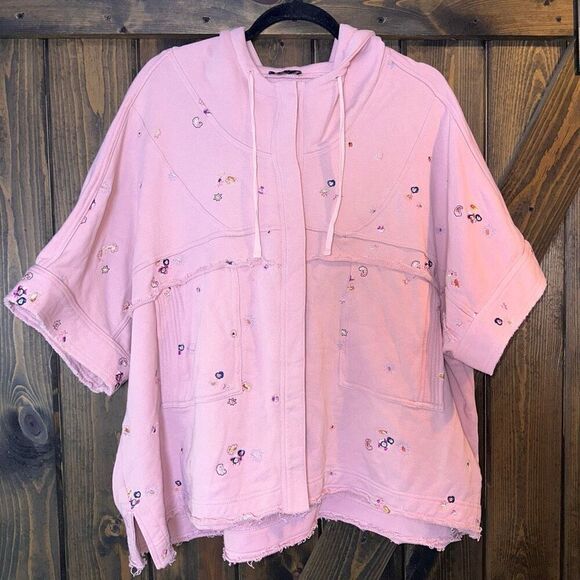 Fate Embroidered Hoodied Button Up Sweater Shirt - Picture 1 of 5